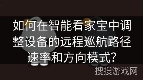 如何在智能看家宝中调整设备的远程巡航路径速率和方向模式? 如何在智能看家宝中调整设备的远程巡航路径速率和方向模式?