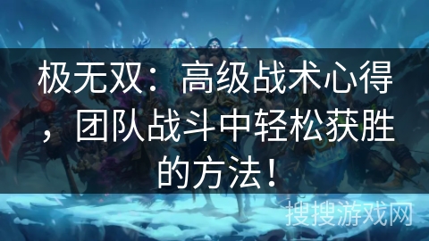 极无双：高级战术心得，团队战斗中轻松获胜的方法！