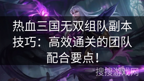 热血三国无双组队副本技巧：高效通关的团队配合要点！