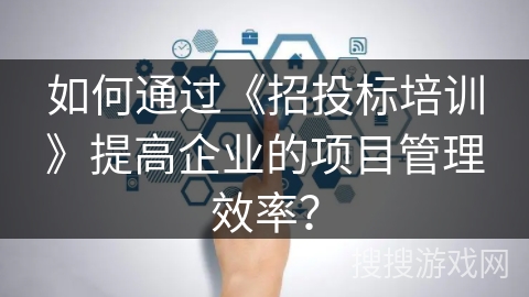 如何通过《招投标培训》提高企业的项目管理效率？