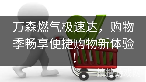 万森燃气极速达，购物季畅享便捷购物新体验！