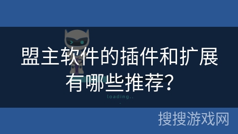 盟主软件的插件和扩展有哪些推荐？