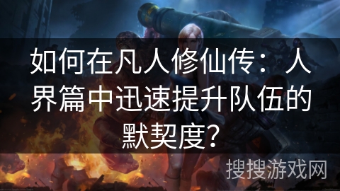 如何在凡人修仙传：人界篇中迅速提升队伍的默契度？