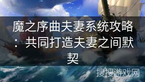 魔之序曲夫妻系统攻略：共同打造夫妻之间默契
