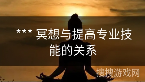  *** 冥想与提高专业技能的关系