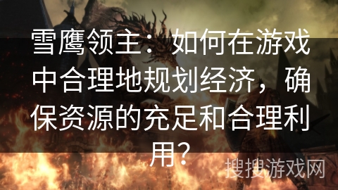 雪鹰领主：如何在游戏中合理地规划经济，确保资源的充足和合理利用？