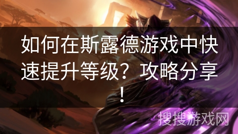 如何在斯露德游戏中快速提升等级？攻略分享！