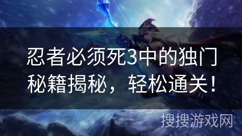 忍者必须死3中的独门秘籍揭秘，轻松通关！