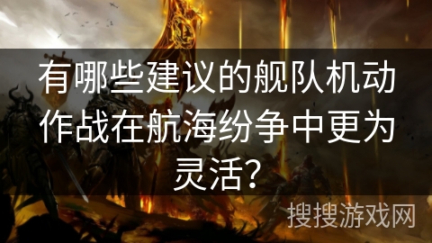 有哪些建议的舰队机动作战在航海纷争中更为灵活？