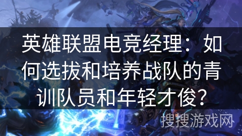 英雄联盟电竞经理：如何选拔和培养战队的青训队员和年轻才俊？