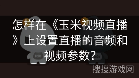 怎样在《玉米视频直播》上设置直播的音频和视频参数？