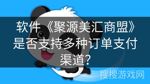 软件《聚源美汇商盟》是否支持多种订单支付渠道？