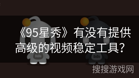 《95星秀》有没有提供高级的视频稳定工具? 《95星秀》有没有提供高级的视频稳定工具?