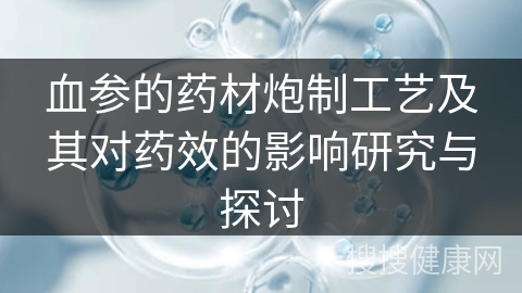 血参的药材炮制工艺及其对药效的影响研究与探讨