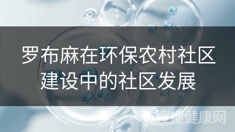 罗布麻在环保农村社区建设中的社区发展