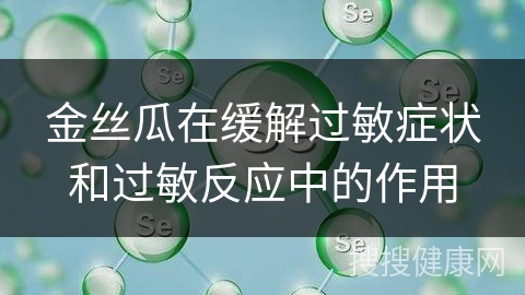 金丝瓜在缓解过敏症状和过敏反应中的作用