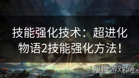 技能强化技术:超进化物语2技能强化方法! 技能强化技术:超进化物语2技能强化方法!