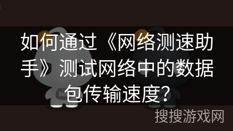 如何通过《网络测速助手》测试网络中的数据包传输速度? 如何通过《网络测速助手》测试网络中的数据包传输速度?