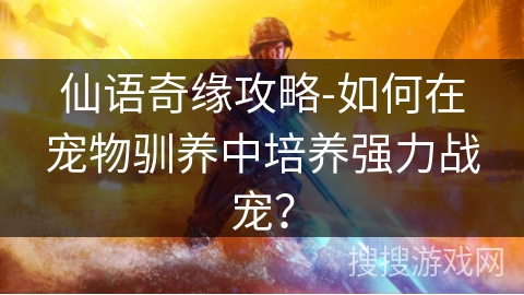 仙语奇缘攻略-如何在宠物驯养中培养强力战宠？