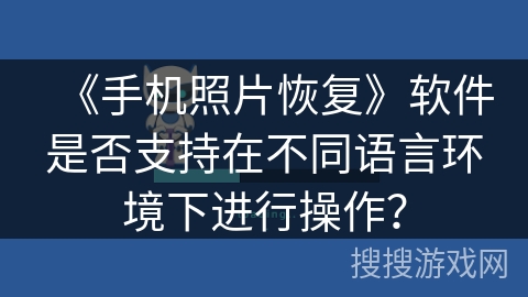 《手机照片恢复》软件是否支持在不同语言环境下进行操作? 《手机照片恢复》软件是否支持在不同语言环境下进行操作?