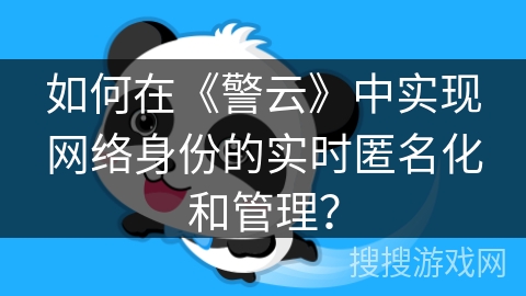 如何在《警云》中实现网络身份的实时匿名化和管理? 如何在《警云》中实现网络身份的实时匿名化和管理?
