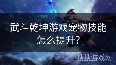 武斗乾坤游戏宠物技能怎么提升？