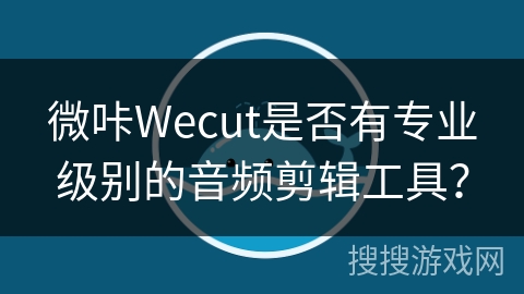 微咔Wecut是否有专业级别的音频剪辑工具？