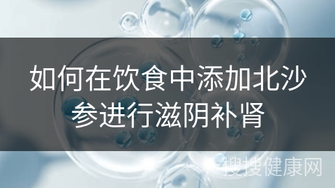 如何在饮食中添加北沙参进行滋阴补肾