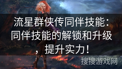 流星群侠传同伴技能:同伴技能的解锁和升级,提升实力! 流星群侠传同伴技能:同伴技能的解锁和升级,提升实力!