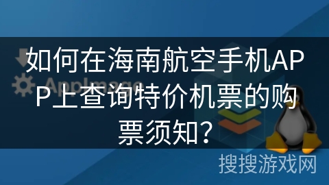 如何在海南航空手机APP上查询特价机票的购票须知? 如何在海南航空手机APP上查询特价机票的购票须知?