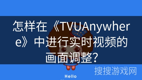 怎样在《TVUAnywhere》中进行实时视频的画面调整? 怎样在《TVUAnywhere》中进行实时视频的画面调整?