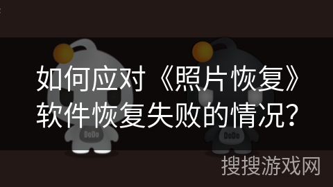 如何应对《照片恢复》软件恢复失败的情况? 如何应对《照片恢复》软件恢复失败的情况?