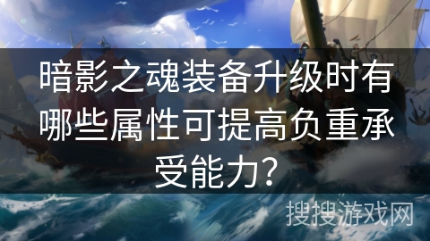 暗影之魂装备升级时有哪些属性可提高负重承受能力？