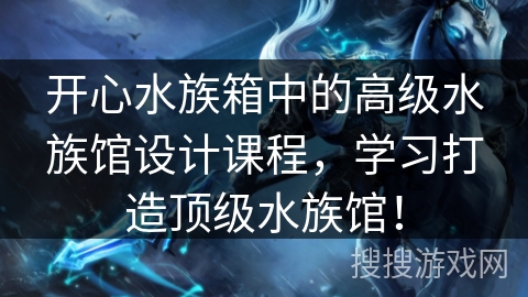开心水族箱中的高级水族馆设计课程,学习打造顶级水族馆!