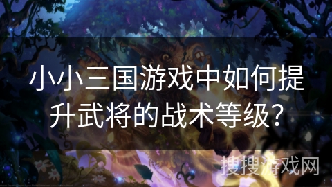 小小三国游戏中如何提升武将的战术等级？