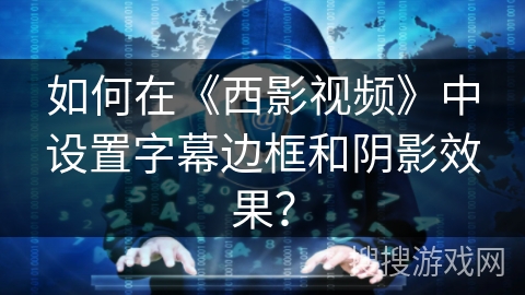 如何在《西影视频》中设置字幕边框和阴影效果？