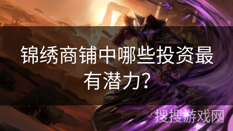 锦绣商铺中哪些投资最有潜力？