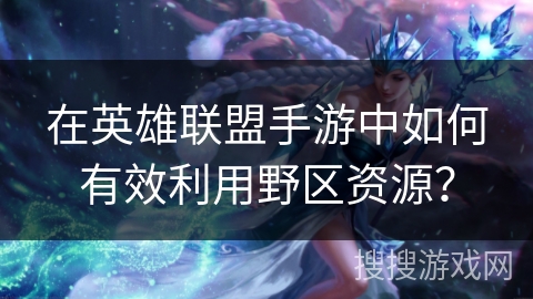 在英雄联盟手游中如何有效利用野区资源？