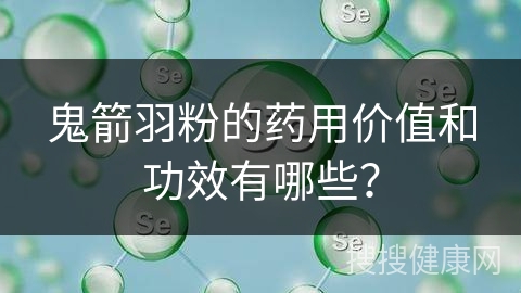 鬼箭羽粉的药用价值和功效有哪些？