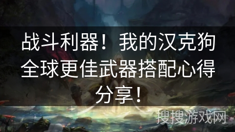 战斗利器！我的汉克狗全球更佳武器搭配心得分享！