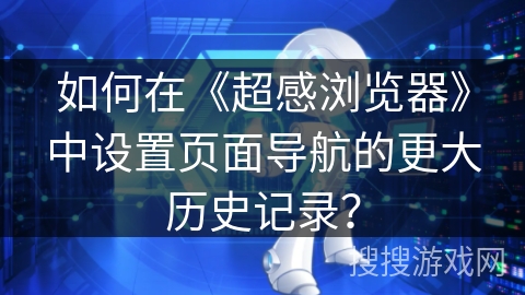 如何在《超感浏览器》中设置页面导航的更大历史记录？