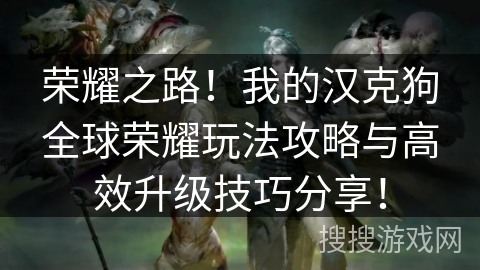 荣耀之路！我的汉克狗全球荣耀玩法攻略与高效升级技巧分享！