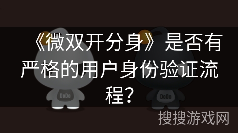 《微双开分身》是否有严格的用户身份验证流程？