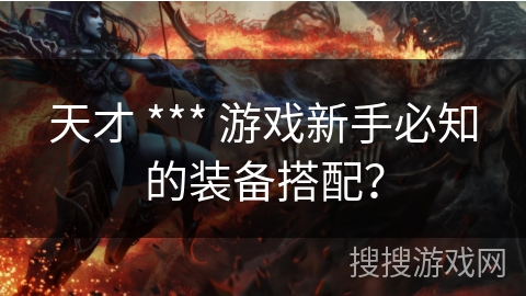 天才 *** 游戏新手必知的装备搭配?
