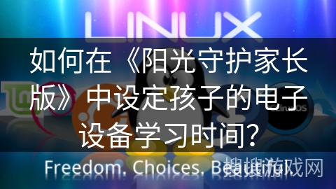 如何在《阳光守护家长版》中设定孩子的电子设备学习时间? 如何在《阳光守护家长版》中设定孩子的电子设备学习时间?