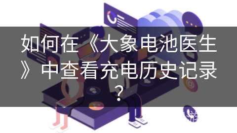 如何在《大象电池医生》中查看充电历史记录? 如何在《大象电池医生》中查看充电历史记录?