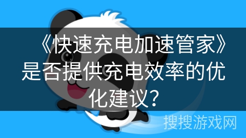 《快速充电加速管家》是否提供充电效率的优化建议? 《快速充电加速管家》是否提供充电效率的优化建议?