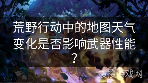 荒野行动中的地图天气变化是否影响武器性能?