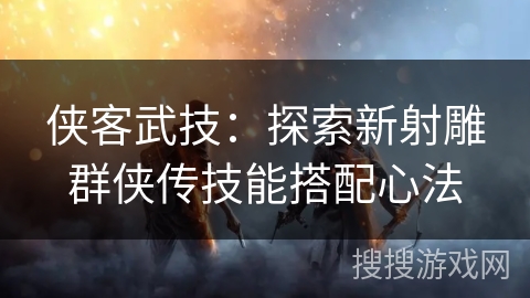 侠客武技：探索新射雕群侠传技能搭配心法