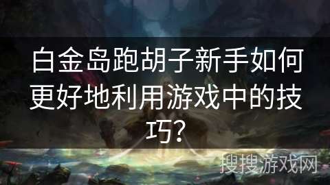 白金岛跑胡子新手如何更好地利用游戏中的技巧？